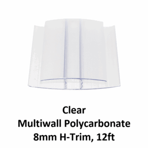 Multiwall Polycarbonate 8mm H-Trim, 12ft Clear